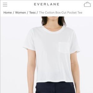 EVERLANE Crop Pocket White Shortsleeve TShirt
